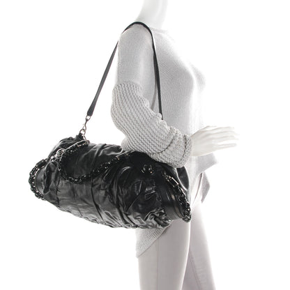 Gucci Ruched Calfskin Shoulder Bag Black 2 of 7
