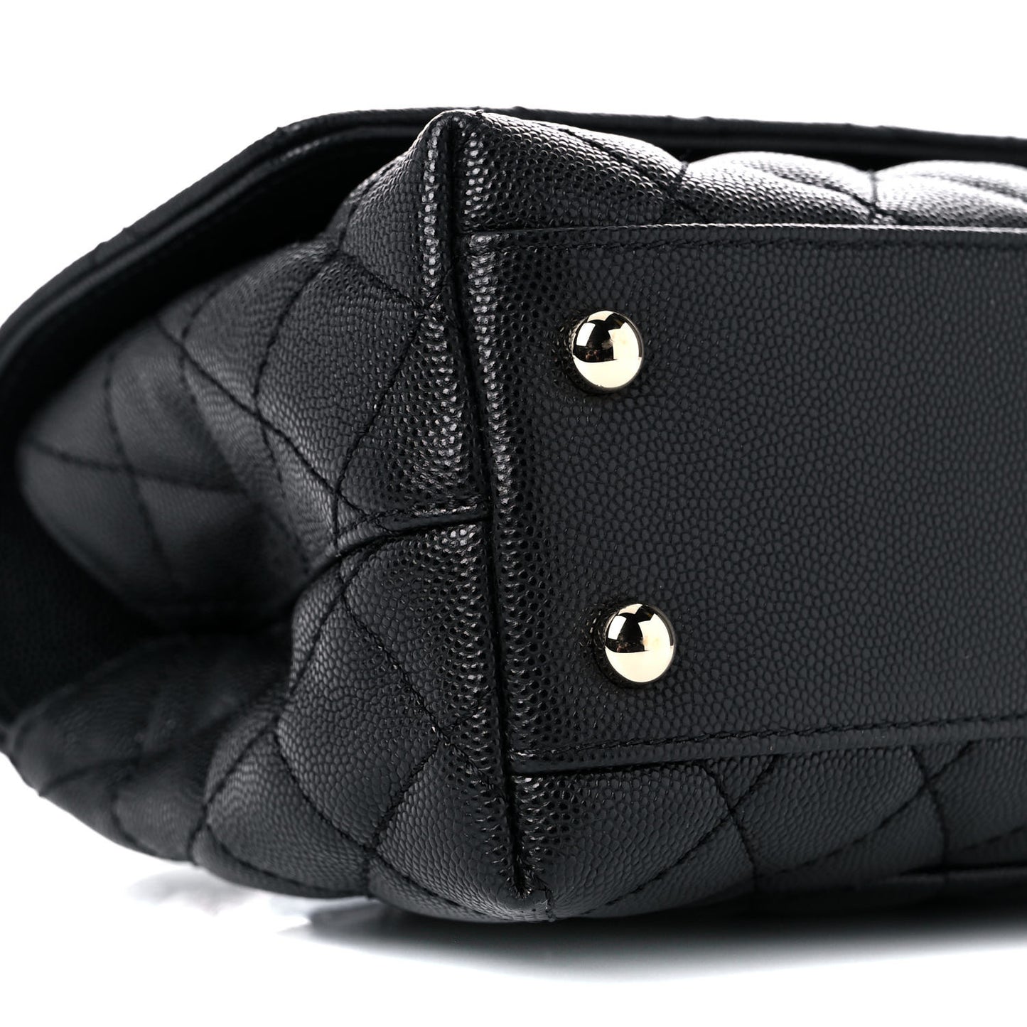 Caviar Quilted Mini Coco Handle Flap Black