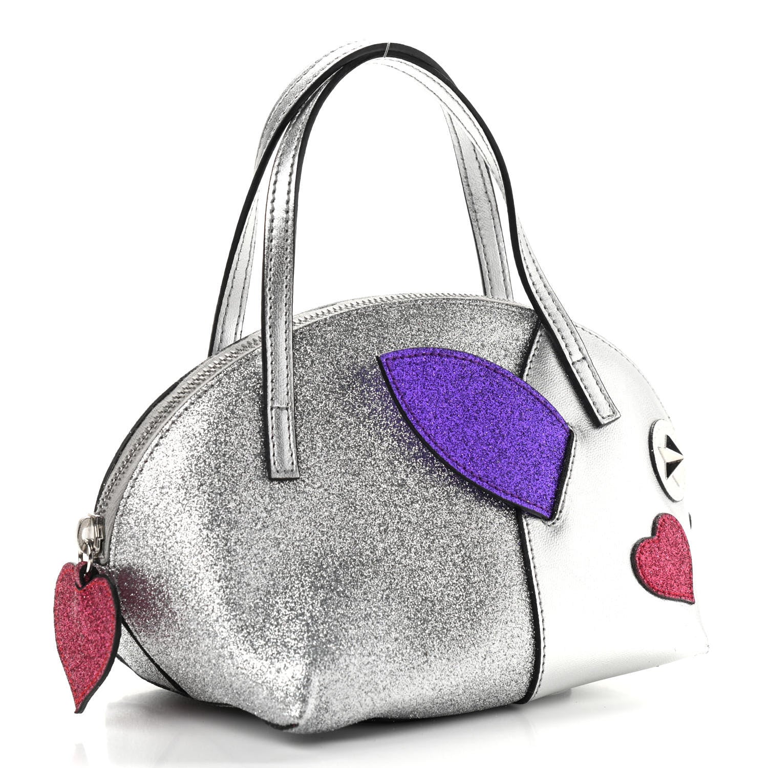 Gucci Metallic Calfskin Glitter Childrens Rabbit Top Handle Bag Silver 2 of 10