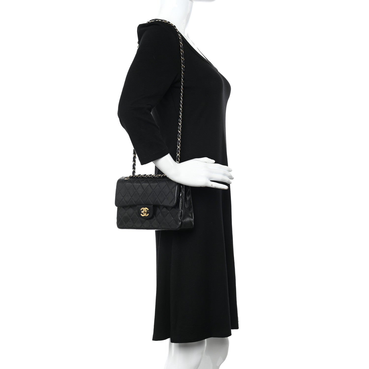 Chanel Lambskin Quilted Medium Double Flap Black 2 of 21
