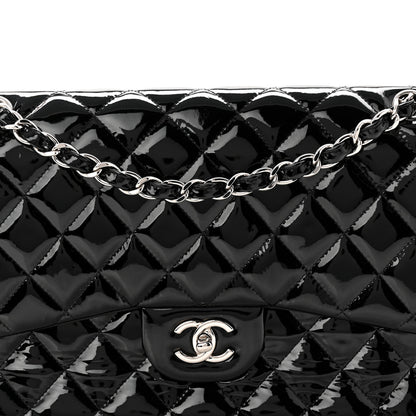 Chanel Patent Quilted Jumbo Double Flap Black 8 of 11