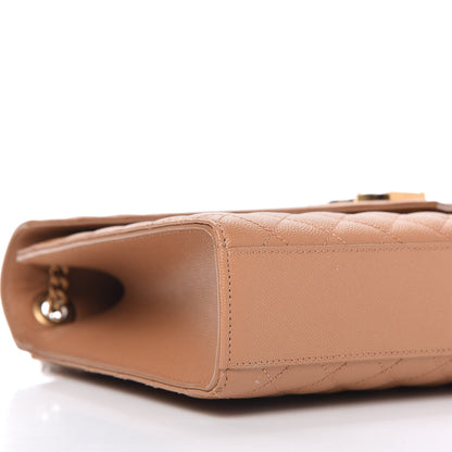 Saint Laurent Grain De Poudre Textured Mixed Matelasse Triquilt Large Monogram Satchel Dune 6 of 10