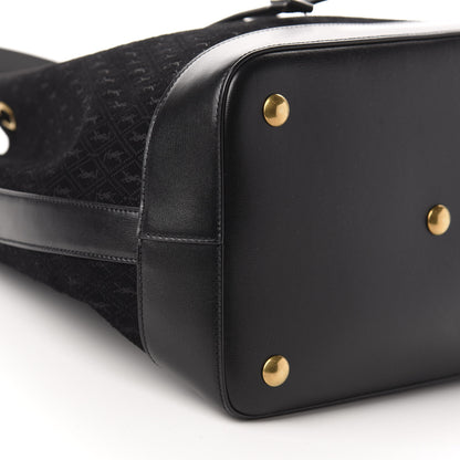 Saint Laurent Suede All-Over Monogram Bucket Bag Black 7 of 11