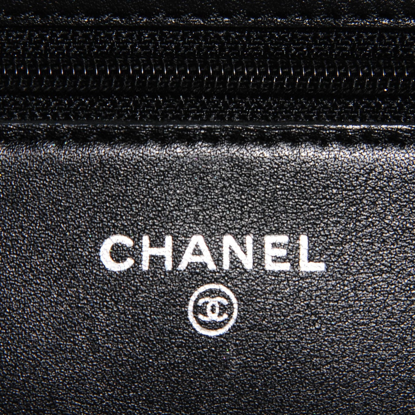 Patent Calfskin Quilted Wallet On Chain WOC So Black