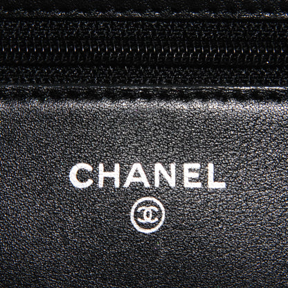 Chanel Patent Calfskin Quilted Wallet On Chain WOC So Black 6 of 9