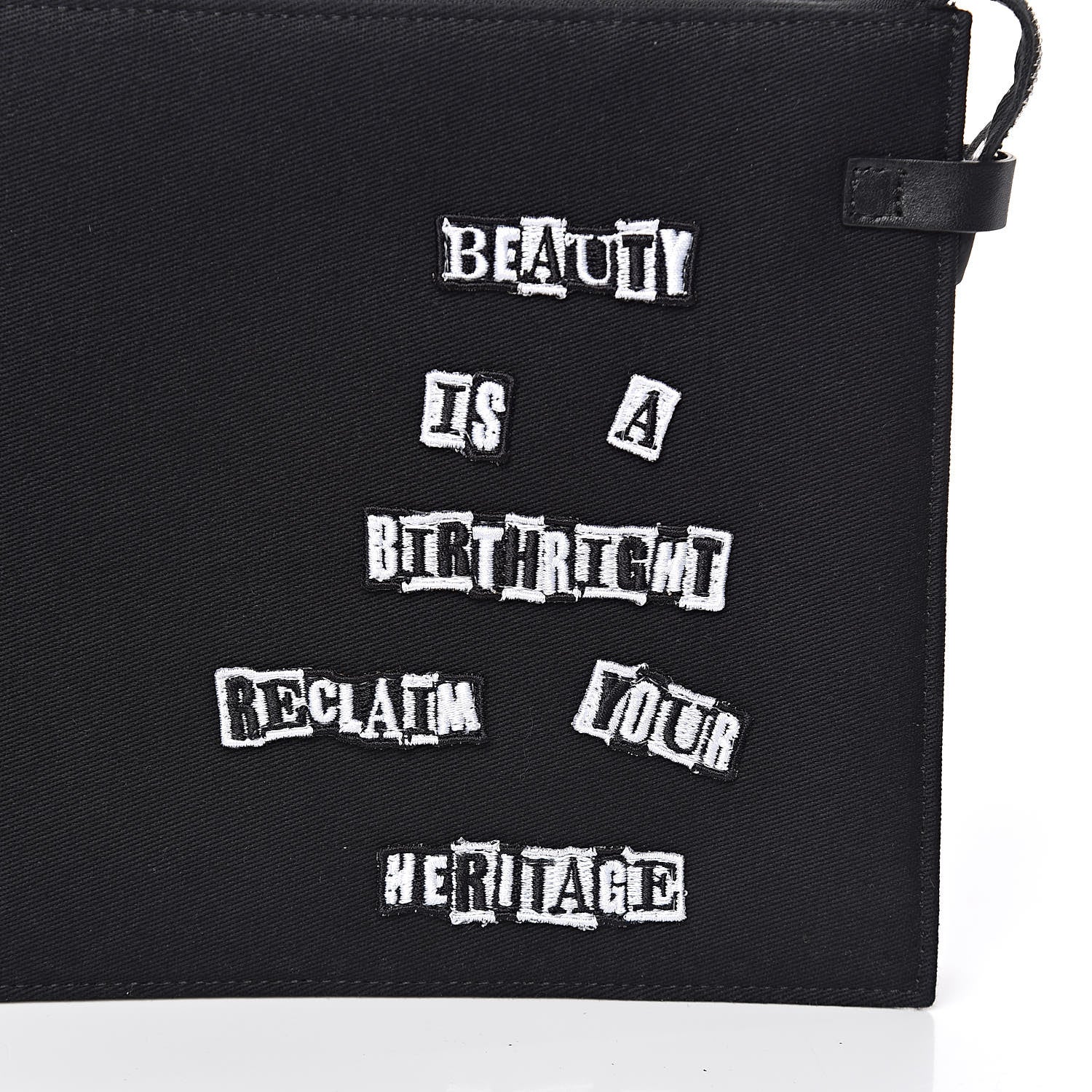 Valentino Garavani X JAMIE REID Cotton Canvas Embroidered Wristlet Zip Wristlet Pouch Black 7 of 7