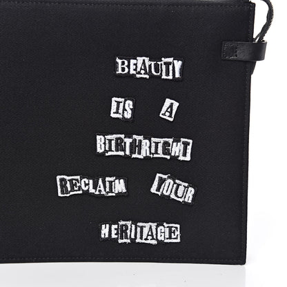 Valentino Garavani X JAMIE REID Cotton Canvas Embroidered Wristlet Zip Wristlet Pouch Black 7 of 7