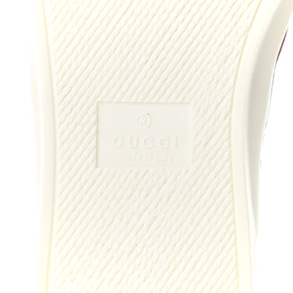 Gucci GG Supreme Monogram Blooms Womens Slip On Sneakers 37 Beige Blue Navy Red 6 of 8