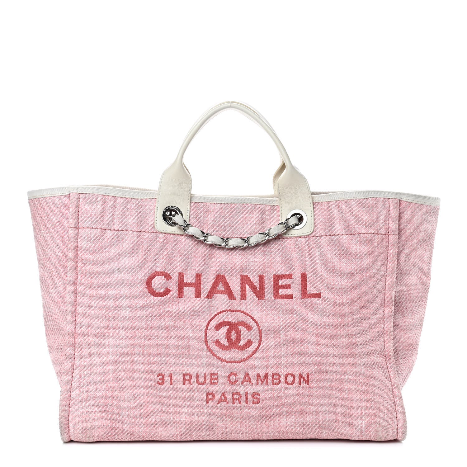 Chanel Canvas Medium Deauville Tote Pink 1 of 14