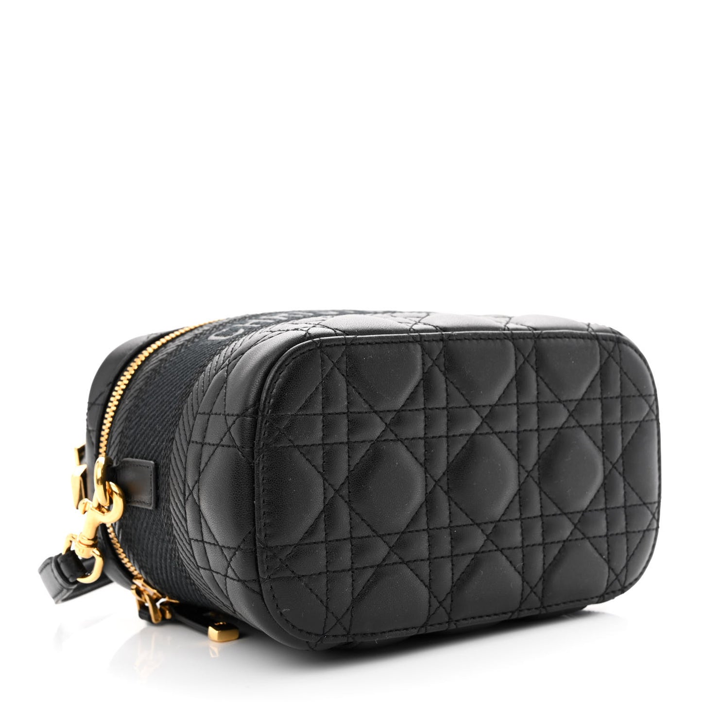 Lambskin Cannage Small Diortravel Vanity Case Black