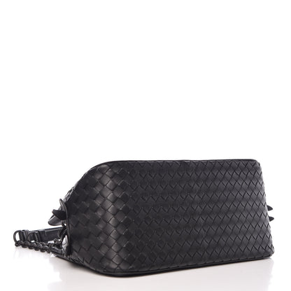 Bottega Veneta Nappa Intrecciato Chain Shoulder Bag Black 4 of 11