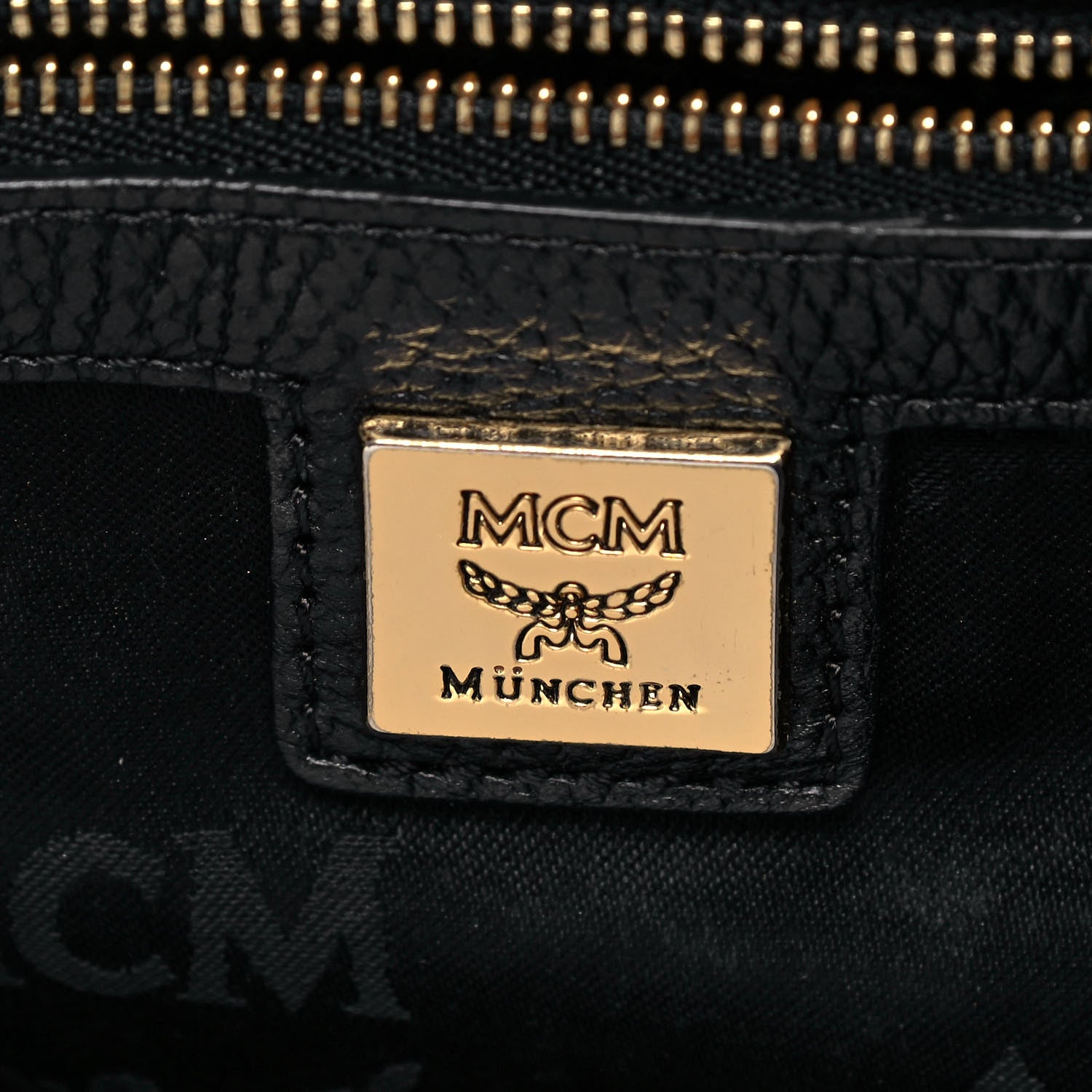 MCM Grained Calfskin Studded Satchel Black 8 of 9