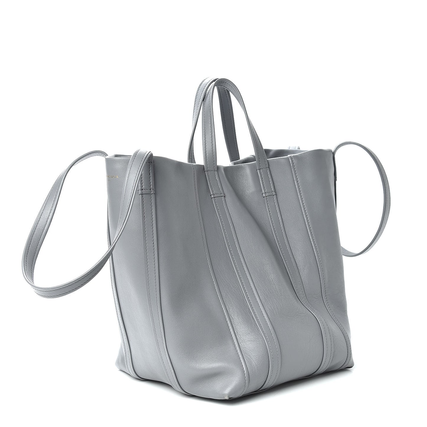 Calfskin Large Laundry Cabas Tote Gris Pyrite