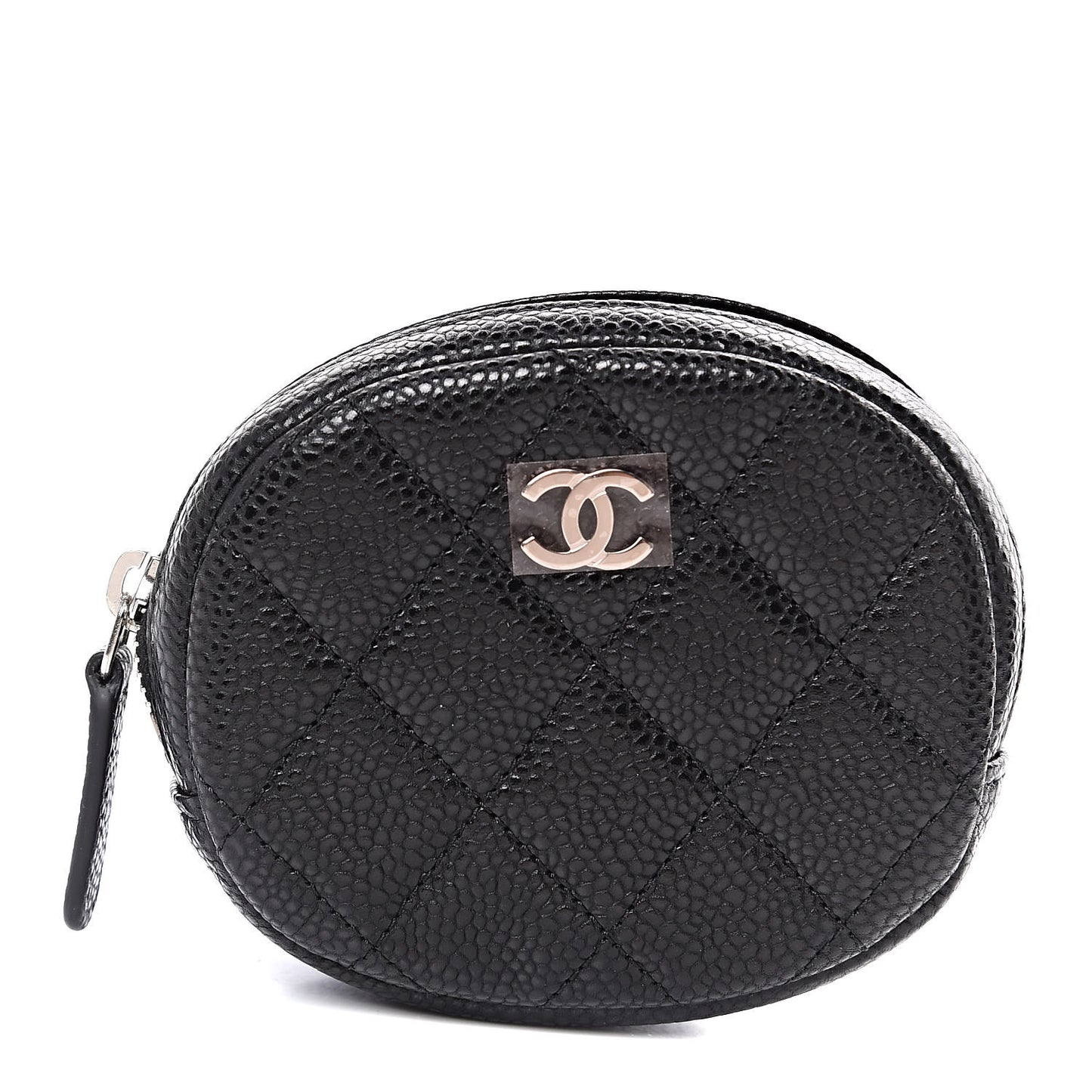 Caviar Quilted Zip Around Classic Coin Purse Black