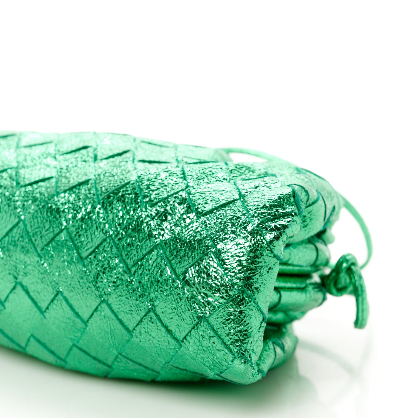 Metallic Nappa Intrecciato The Mini Pouch Parakeet