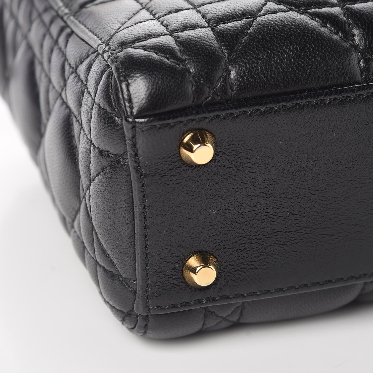 Christian Dior Lambskin Cannage Mini Lady Dior Black 9 of 11