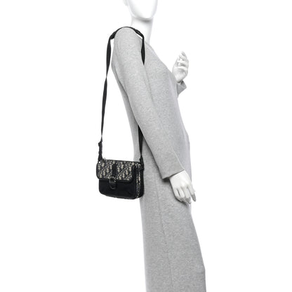 Christian Dior Oblique Jacquard Dior 8 Pouch With Strap Blue Black 2 of 10