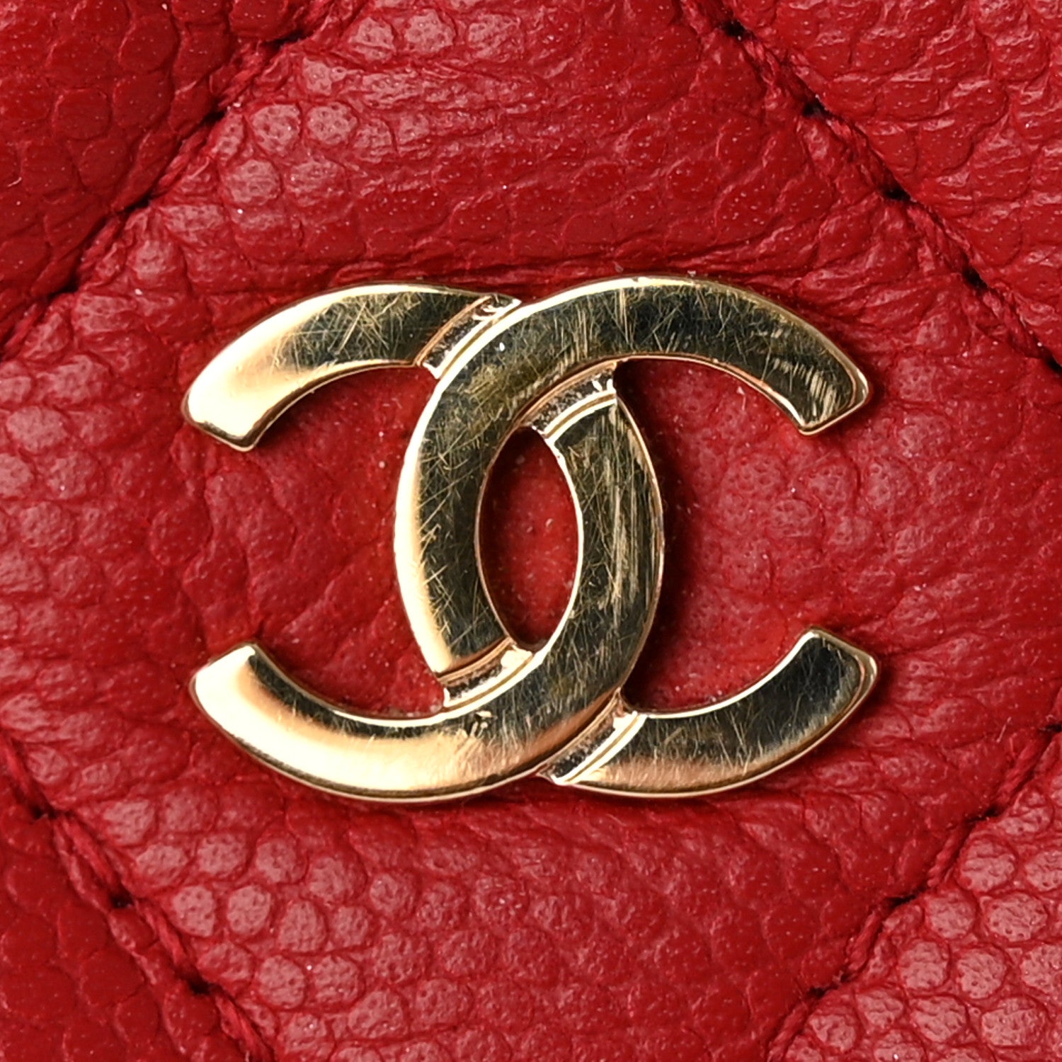 Chanel Caviar Quilted Small Curvy Pouch Cosmetic Case Red 12 of 12
