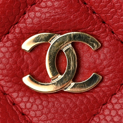 Chanel Caviar Quilted Small Curvy Pouch Cosmetic Case Red 12 of 12