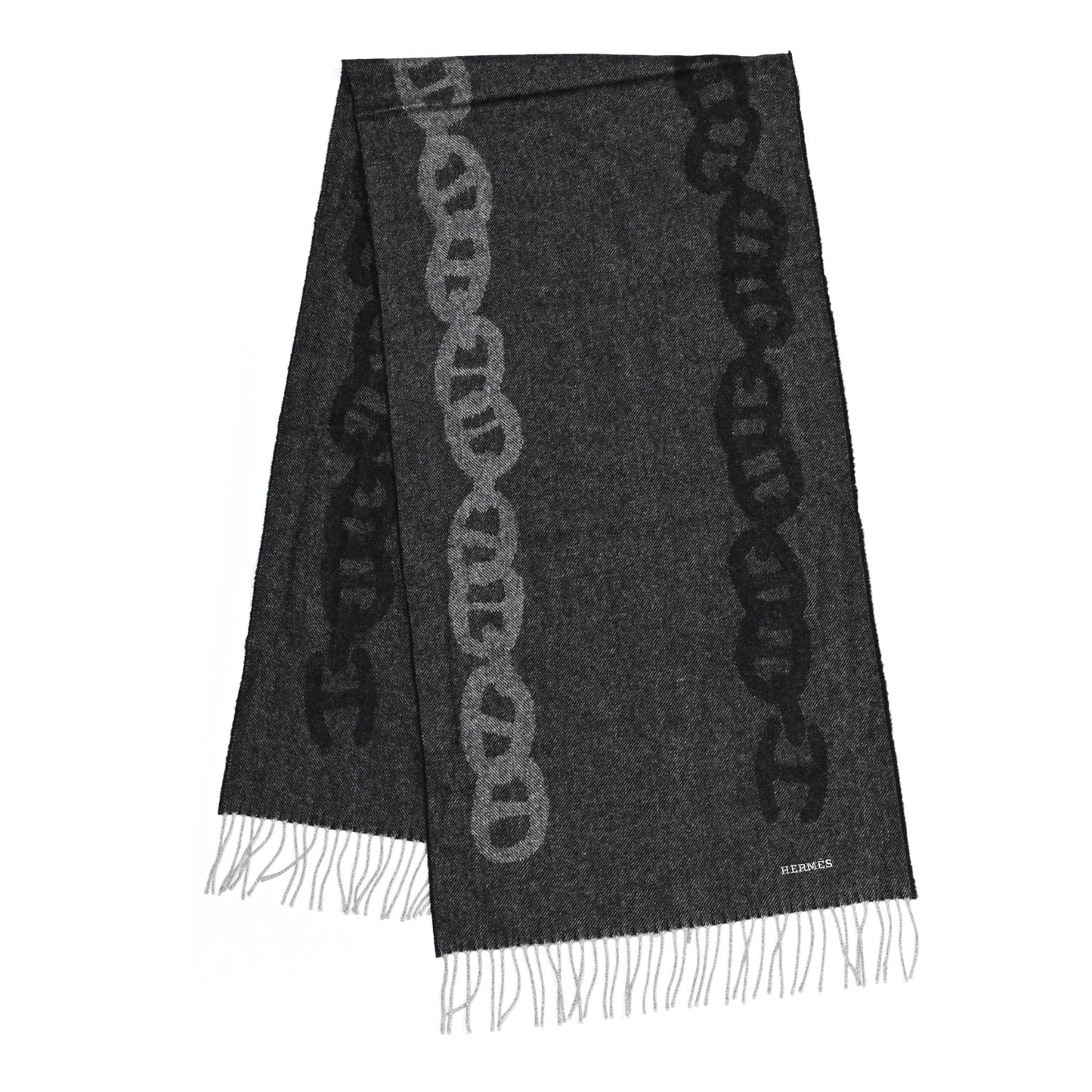Cashmere Crazy Chain Muffler Anthracite Flanelle