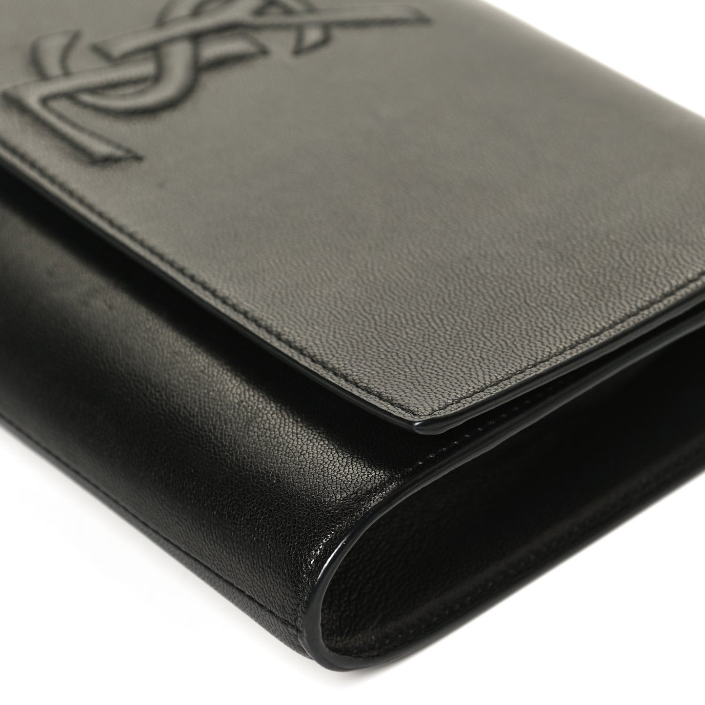 Calfskin Monogram Large Belle De Jour Clutch Black