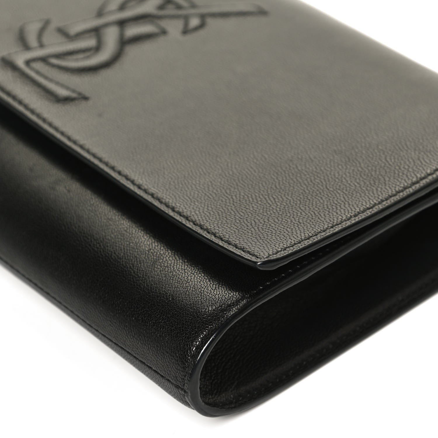 Saint Laurent Calfskin Monogram Large Belle De Jour Clutch Black 9 of 9
