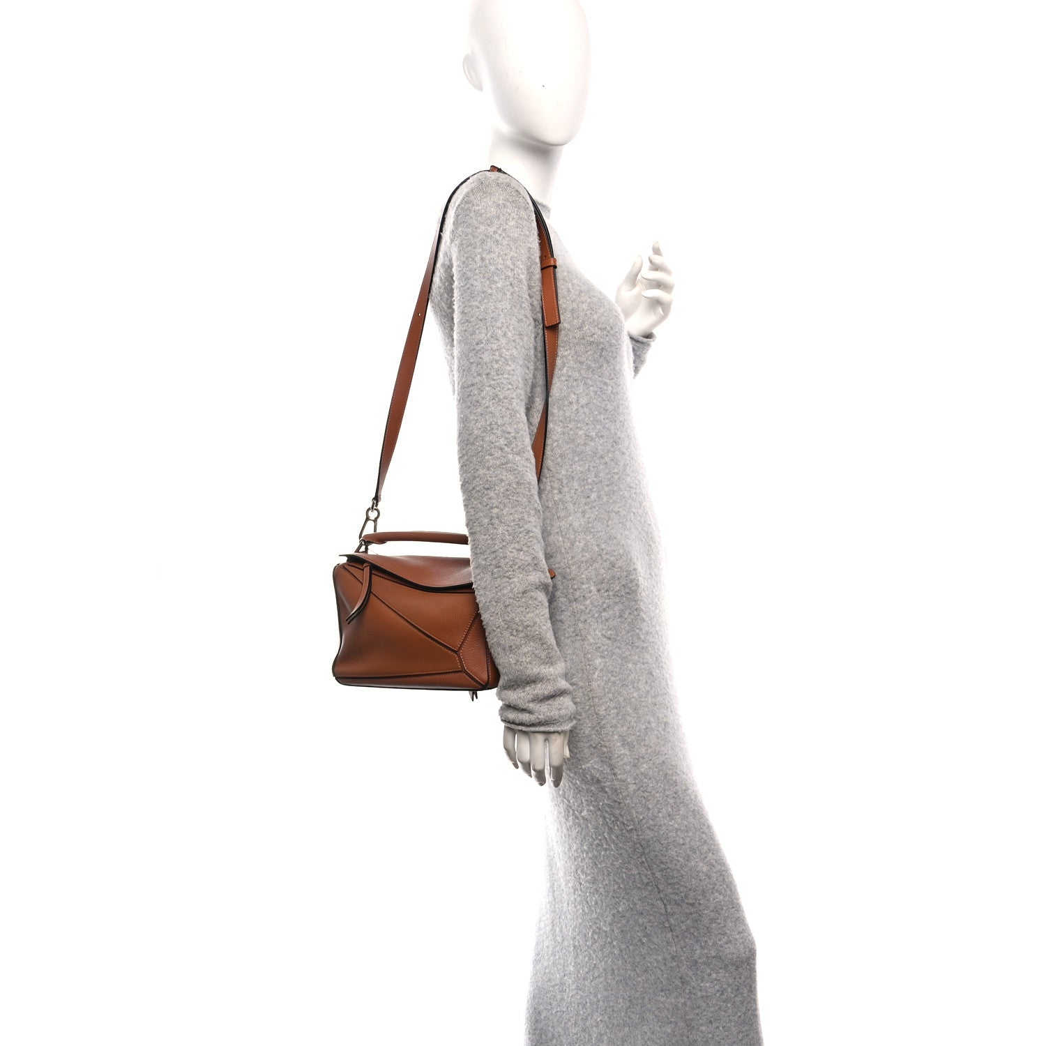 Loewe Grained Calfskin Small Puzzle Bag Tan 2 of 9