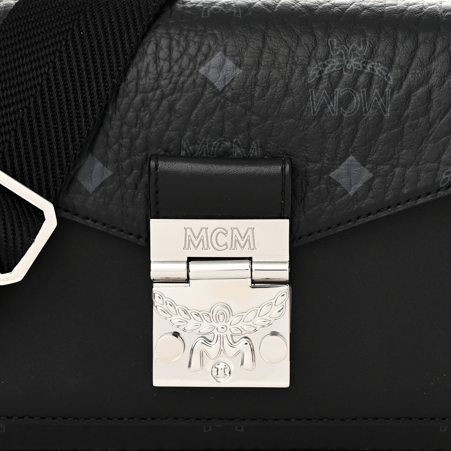 MCM Visetos Small Millie Crossbody Belt Bag Black 7 of 9