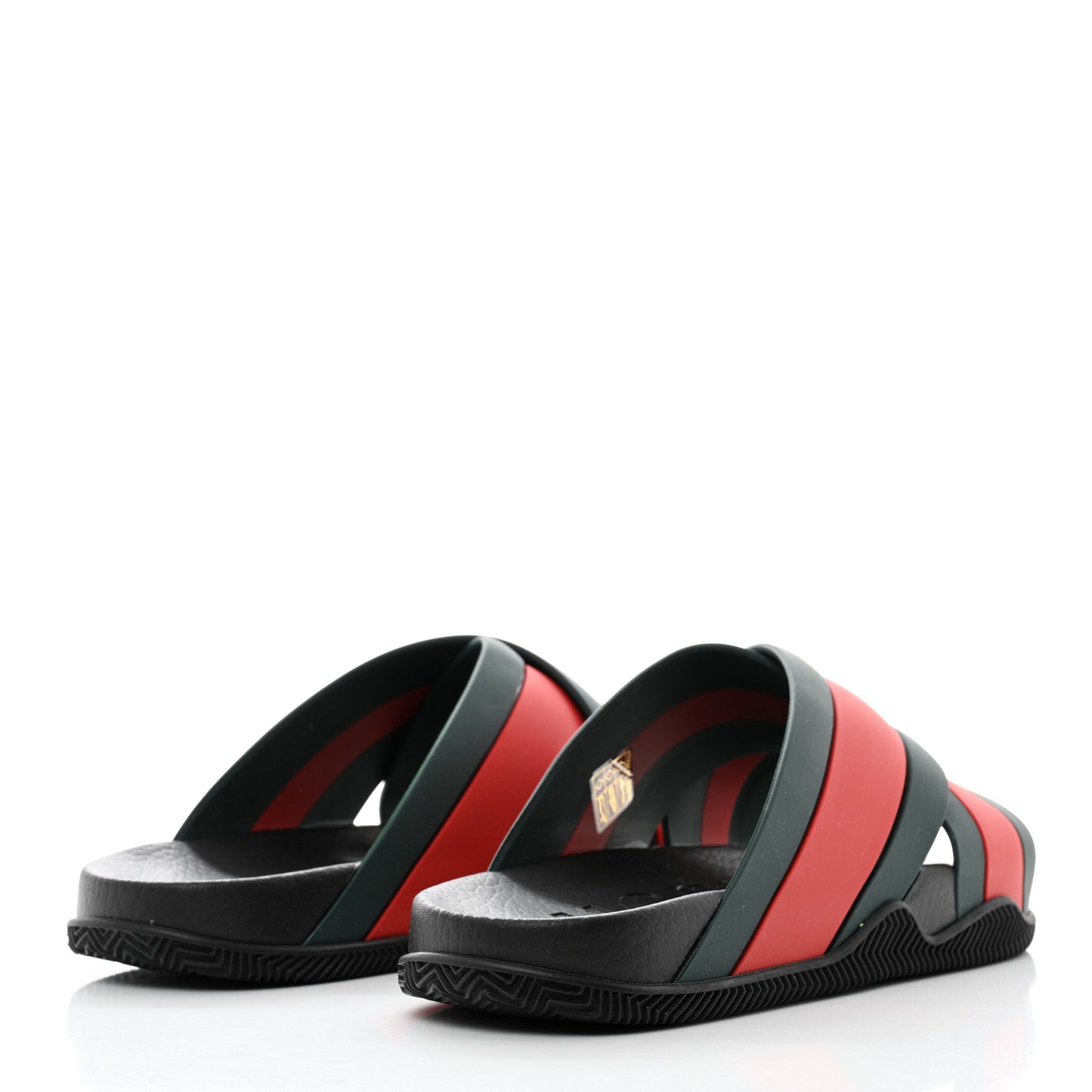 Rubber Web Mens Criss Cross Slide Sandals 8 Green Red