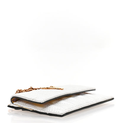 Versace Lambskin Quilted Virtus Chain Card Holder Ecru 4 of 10