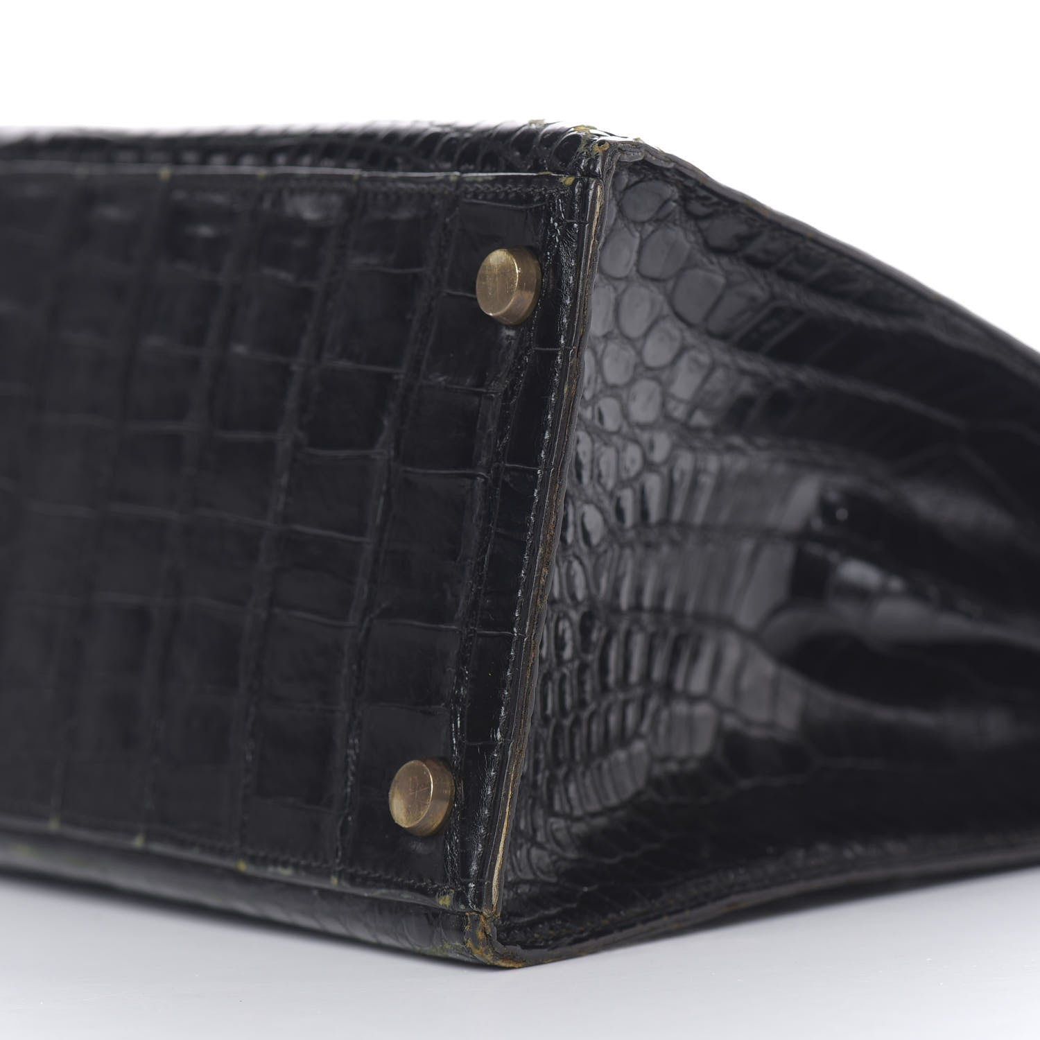 Hermes Shiny Niloticus Crocodile Kelly 28 Black 33 of 34