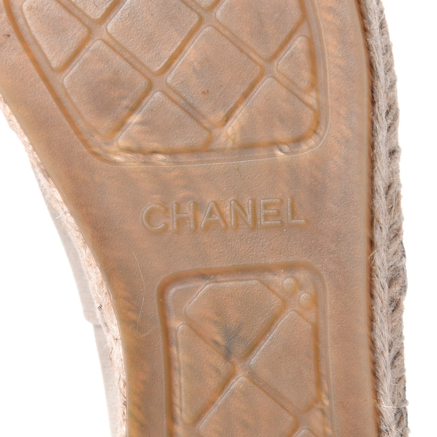 Canvas Grosgrain CC Espadrilles 40 Beige Black