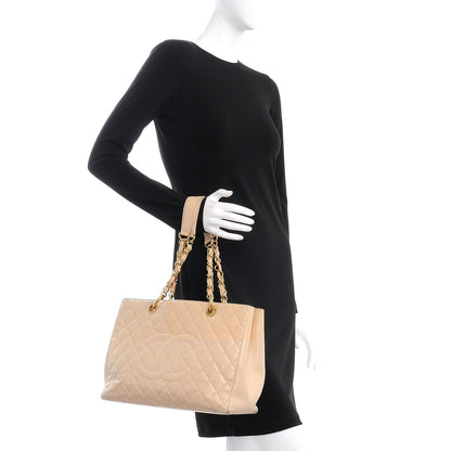 Chanel Caviar Quilted Grand Shopping Tote GST Beige 2 of 19