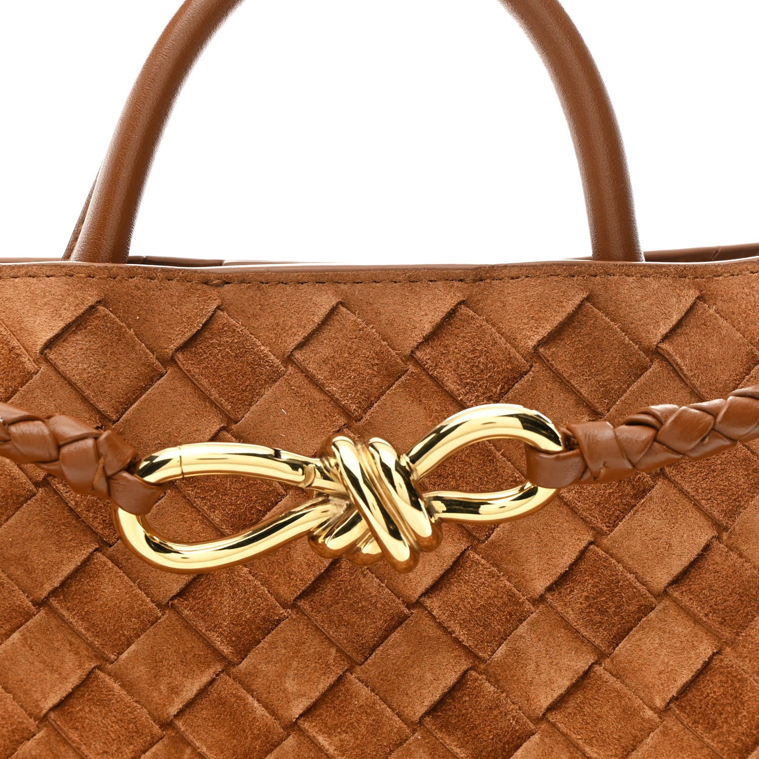 Bottega Veneta Suede Intrecciato Small Andiamo Shoulder Bag Amber 6 of 8