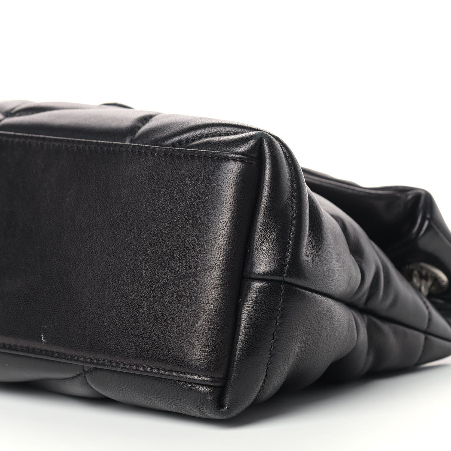 Saint Laurent Lambskin Quilted Small Loulou Puffer Monogram Chain Satchel Black 8 of 10