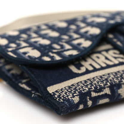 Christian Dior Oblique Slim Saddle Pouch Blue 9 of 10