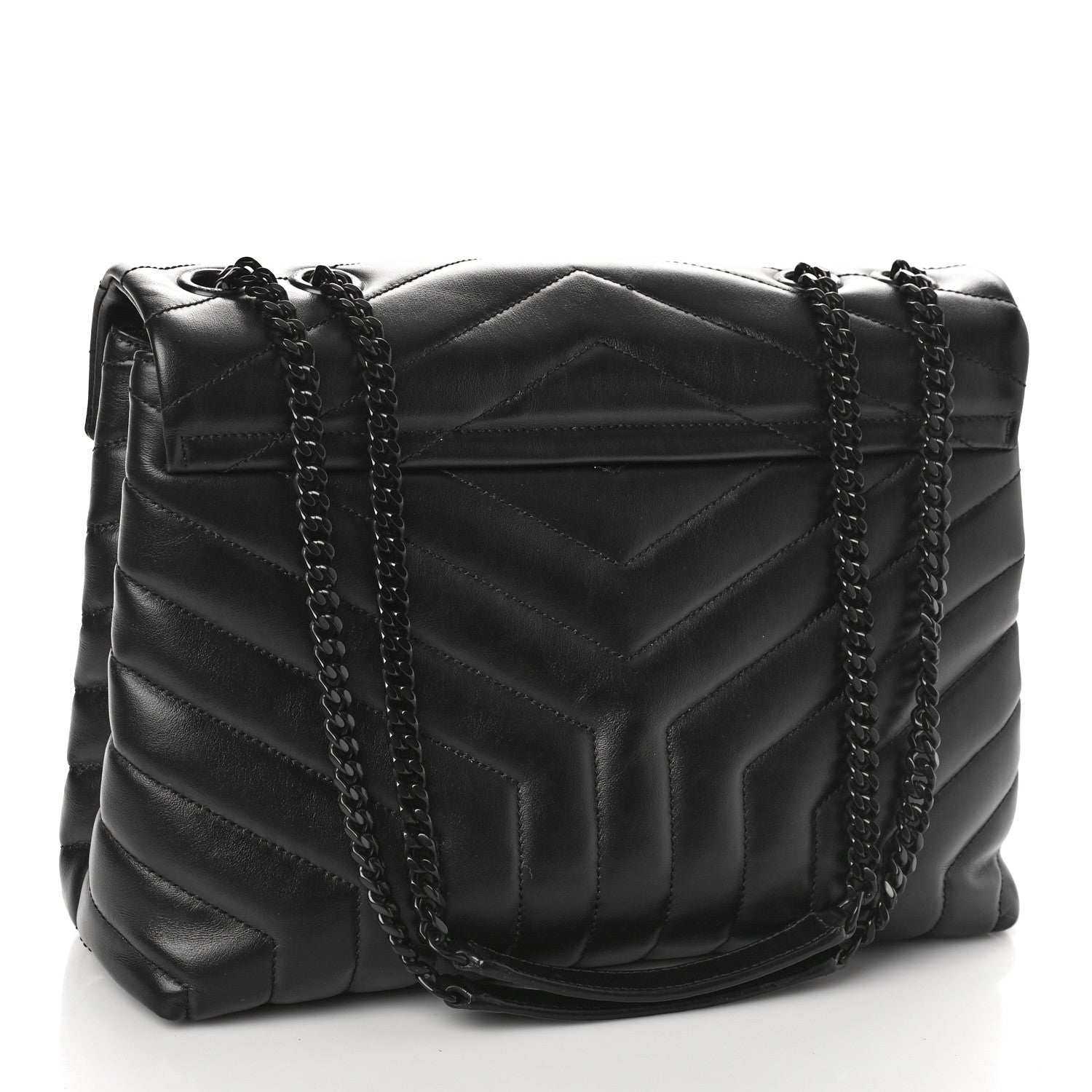 Saint Laurent Calfskin Y Quilted Monogram Monochrome Medium Loulou Chain Satchel Black 3 of 10