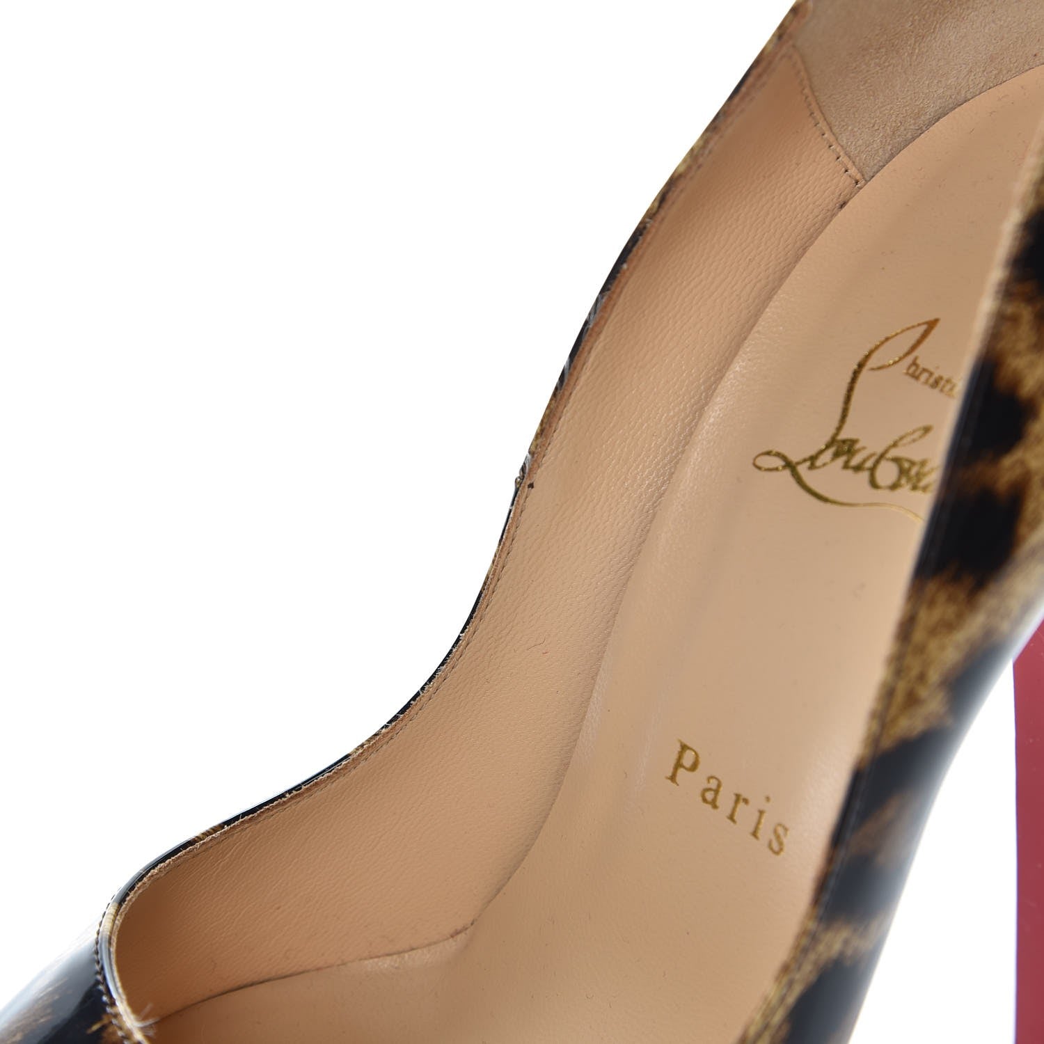 Christian Louboutin Patent Leopard Lady Peep 150 Pumps 39 Brown 14 of 14