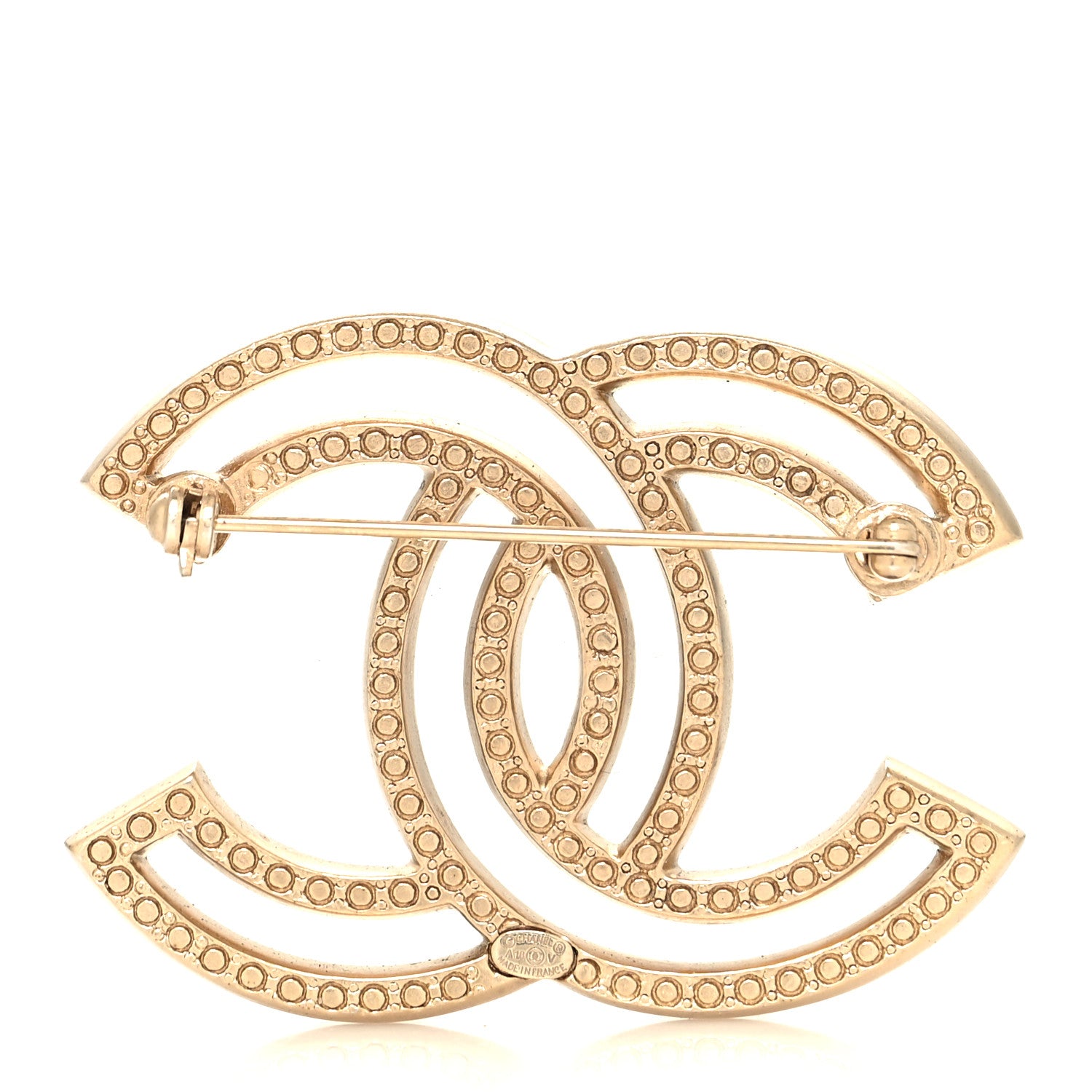 Chanel Crystal CC Brooch Light Gold 3 of 4
