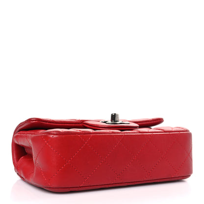Chanel Lambskin Quilted Extra Mini Rectangular Flap Red 4 of 10