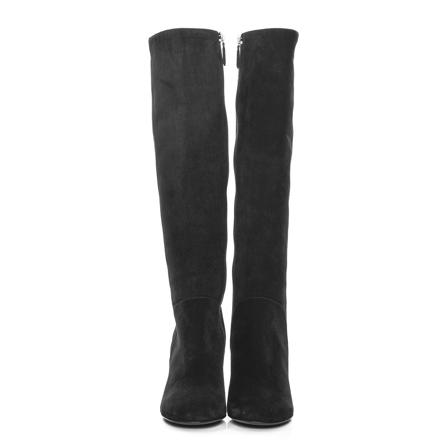 Suede Calfskin High Boots 37.5 Black
