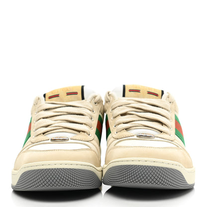 Gucci Nylon Nubuck Web Womens Screener Sneakers 37.5 Mystic White Dusty Milk 2 of 12