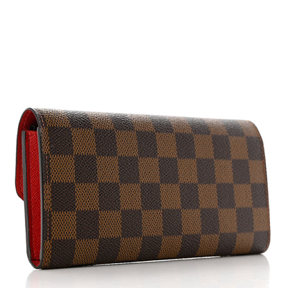 Louis Vuitton Damier Ebene Emilie Wallet Red 3 of 7