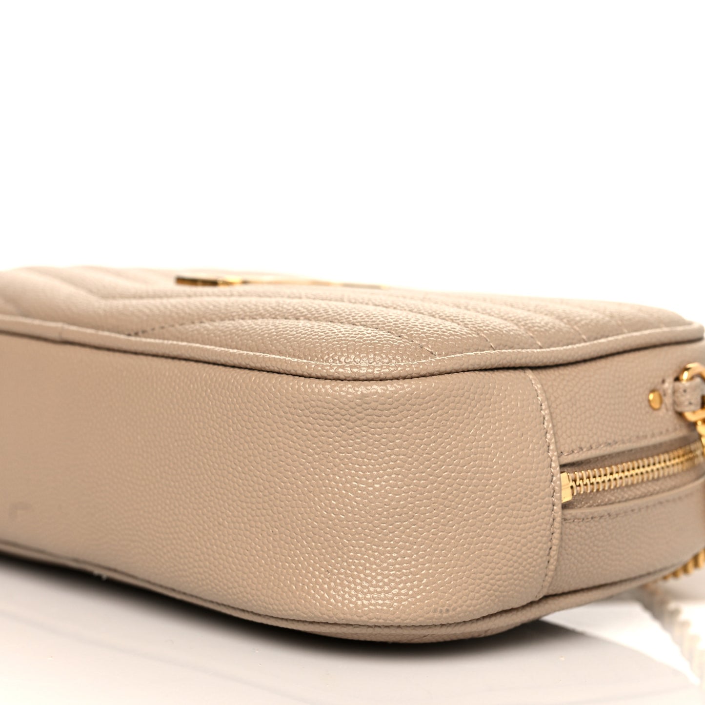 Grain De Poudre Matelasse Monogram Mini Lou Camera Bag Dark Beige