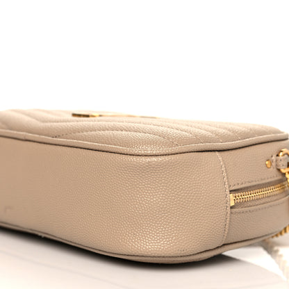 Saint Laurent Grain De Poudre Matelasse Monogram Mini Lou Camera Bag Dark Beige 10 of 11