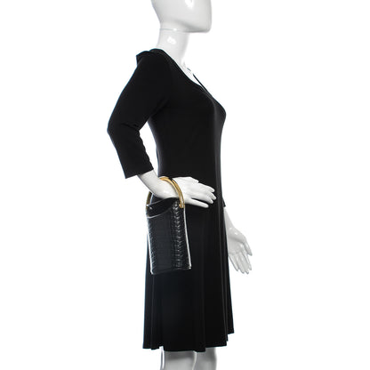 Stella McCartney Embossed Crocodile Effect Bucket Bag Black 2 of 10