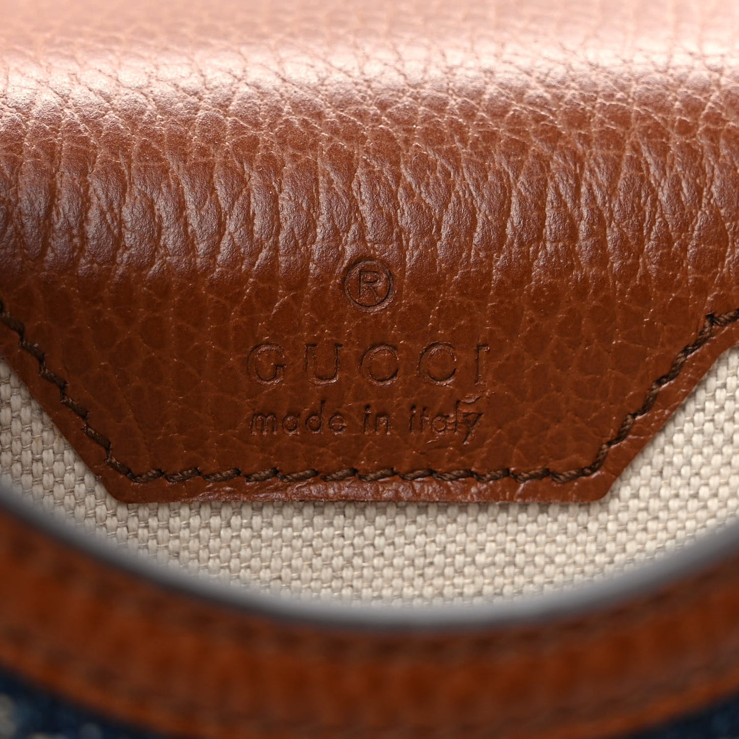 New Denim GG Monogram Dollar Calfskin Mini Horsebit 1955 Crossbody Bag Blue Tea Cuir Epilog