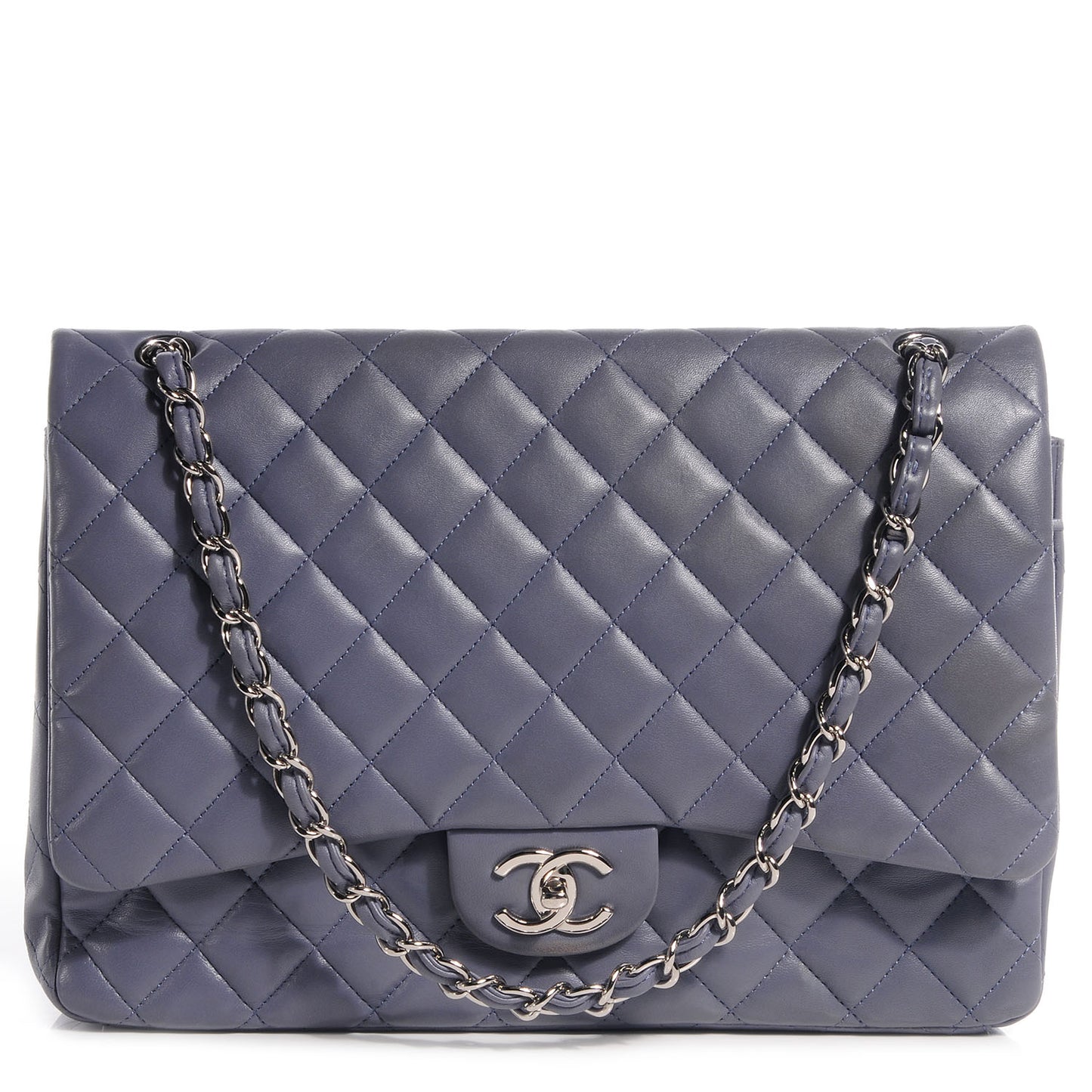 Lambskin Quilted Maxi Double Flap Purple
