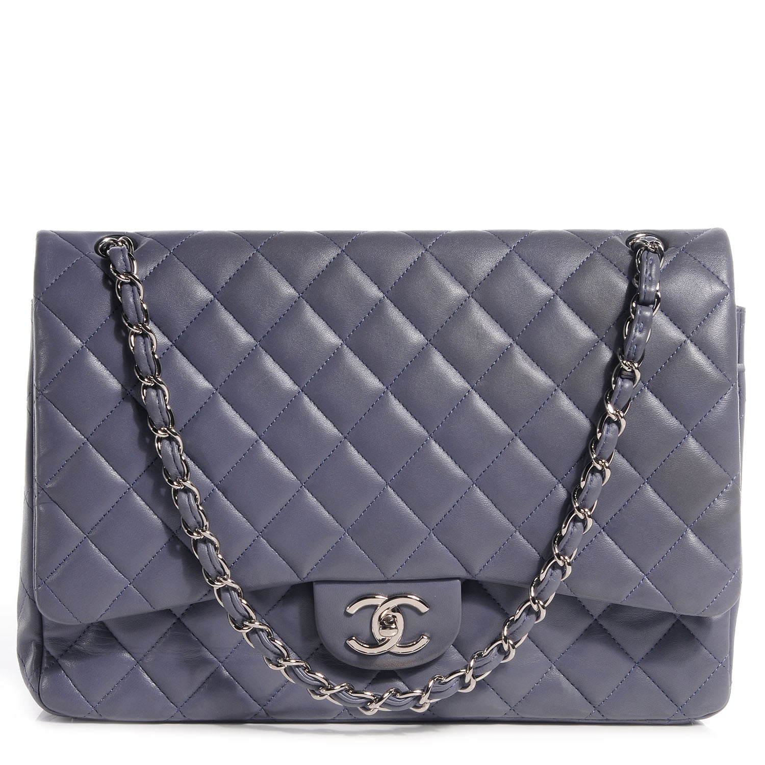 Chanel Lambskin Quilted Maxi Double Flap Purple 1 of 9