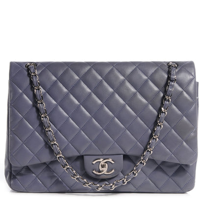 Chanel Lambskin Quilted Maxi Double Flap Purple 1 of 9